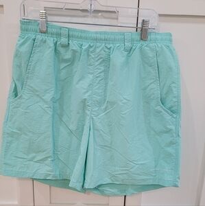 Columbia PFG swim trunks shorts mens light blue Size Med 6"inseam Omni-Shade